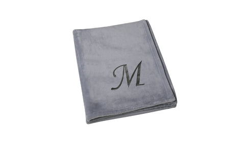 Premium Home Soft and Comfy Monogram Embroidered Throw (50" x 60")