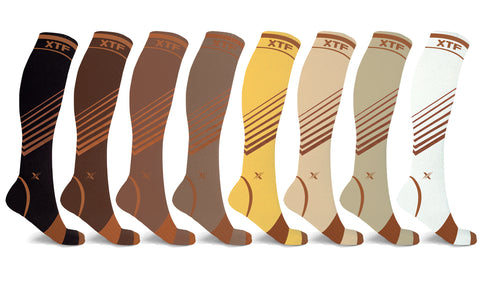 6-Pairs: Support and Recovery Copper Knee High Compression Socks