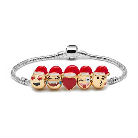 Santa Emoji Charm Bracelets