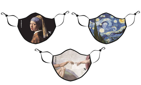 Famous Art Paintings Reusable & Washable 2-Layer Non-Medical Face Mask (3 -Pack)