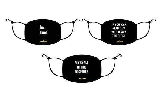 Double Layer Washable & Reusable Mask Conveying Message With Adjustable Loop (3 -Pack)