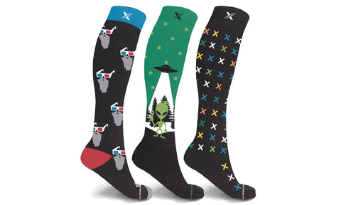 Glow In The Dark Compression Knee-High Socks (3-Pairs or 6-Pairs)