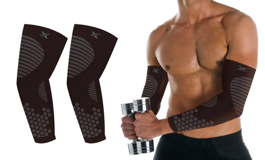 Targeted Compression Pain Relief Elbow Arm Sleeves Set (1-Pair)