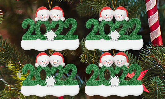 2022 Family Christmas Tree Ornament and Hanging Decorations  Personalized Gifts For All (4-Pack)