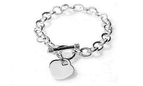 Classic Toggle Clasp Heart Bracelet
