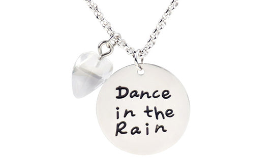 Silver Dance In The Rain Charm, Anniversary Gift Necklace, Love Charm Necklace, Dance In The Rain Necklace