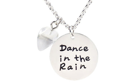 Silver Dance In The Rain Charm, Anniversary Gift Necklace, Love Charm Necklace, Dance In The Rain Necklace