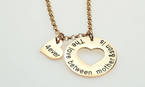 NECKLACE "The Love Between Mother and Son is Forever"
