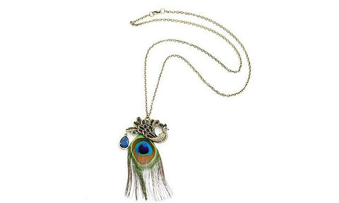Vintage-Style PEACOCK Statement Necklace