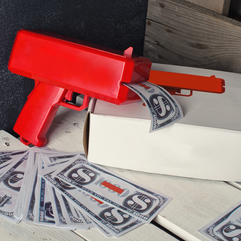 Money Gun Shooter Cannon for Movie, Prop Gun Make it Rain, Handheld Cash Gun for Game Movies Parties Birthday, Weddings
