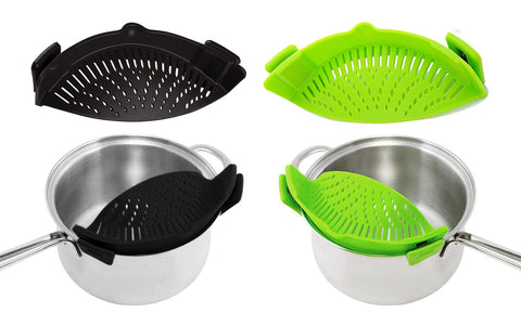 2-Pack: Easy Snap On Heat Resistance Silicone Kitchen Strainer