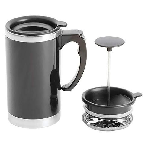 Wyndham House 21oz Stainless Steel Lined, Double-Wall Travel French Press Coffee/Tea Mug