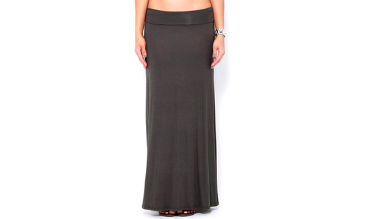 3-Pack Fold-Over High Waisted Comfy Maxi Skirts