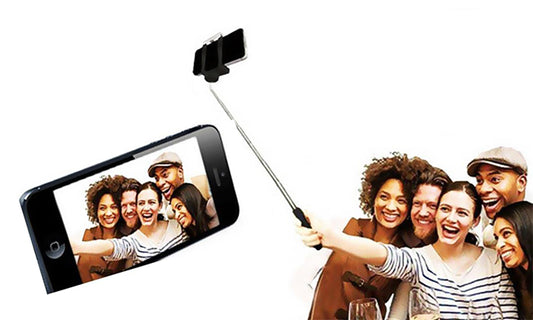 2-Piece Set Extendable Selfie Stick with Bluetooth Shutter