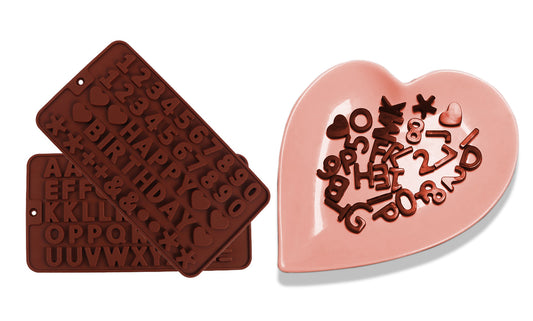 2-Pack: Silicone Chocolate Ice Decoration Tray  For Happy Birthday, Numbers, Symbols Mold