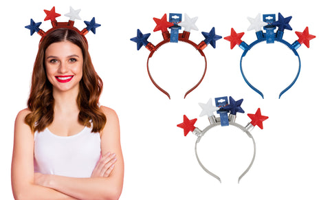 Patriot Pride USA Jumbo Flashing Star Headband (3-Pack)