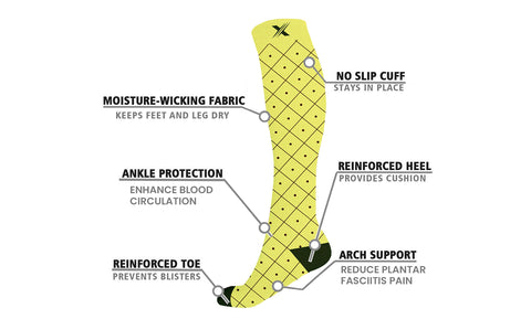 Mismatched Pineapple Knee High Compression Socks (1-Pair)