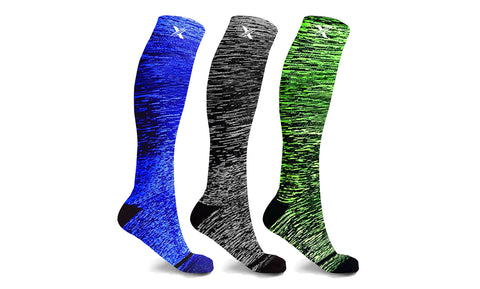 Space Dye Knitted Compression Socks (3-Pairs)