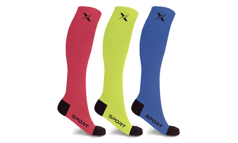 Solid Color Elite Knee High Compression Socks (3-Pairs)