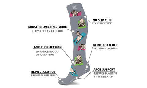 Gym Dog Knee High Compression Socks (1-Pair)