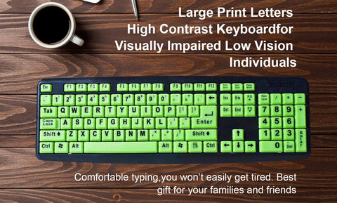 Large Print Computer Keyboard Wired USB Keyboard