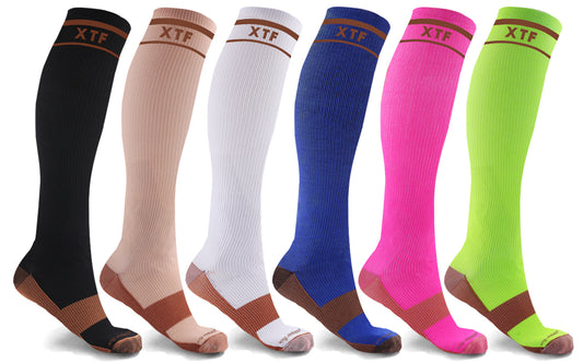 Everyday Wear Copper Infused Knee High Compression Socks (6-Pairs)