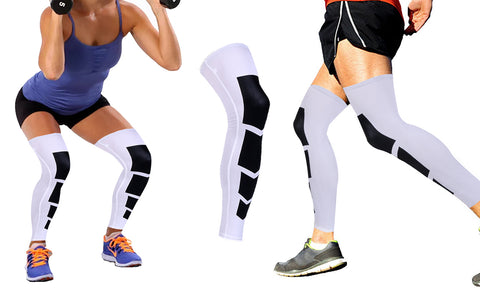 1-Pair : Unisex Full-Length Knee and Calf Compression Sleeves