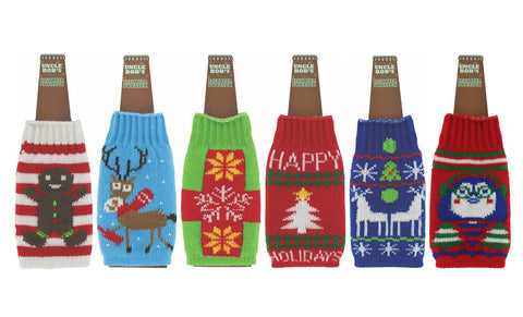 6-Pack: Ugly Holiday Sweater Beer and Wine Bottle Koozies