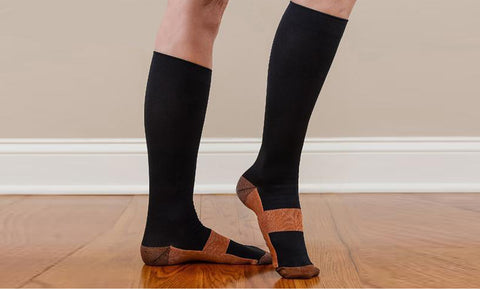 XTF Unisex Copper-Infused Everyday Wear Knee-High Compression Socks