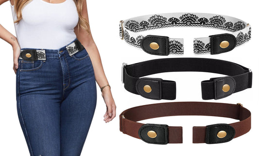 Men and Women's Buckle Free Adjustable Stretch Belts for Jeans and Pants