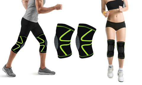 Unisex Knee Compression Support Sleeve with Gel - Pair
