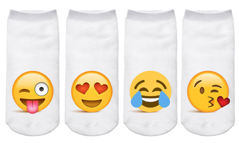 4-Pairs : Unisex Emoji Socks