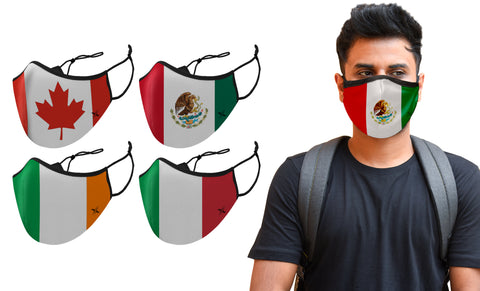 Double Layer Washable & Reusable Flag Masks With Adjustable Loop