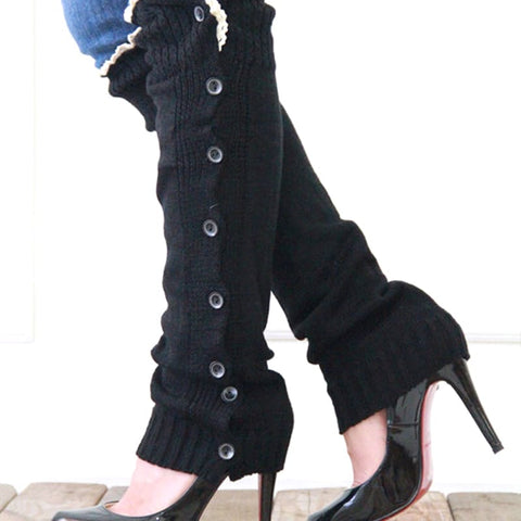 Full-Lenght Buttoned Leg Warmers