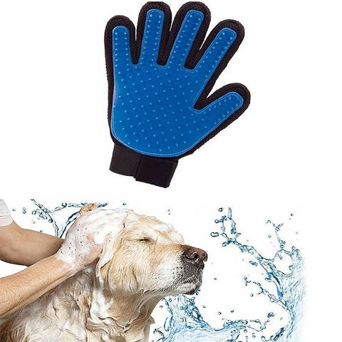 Pet Deshedding Massaging Brush Gloves