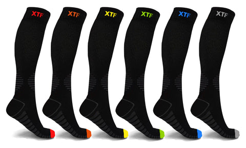 XTF Athletic Graduated Knee-High Compression Socks (6 Pairs)